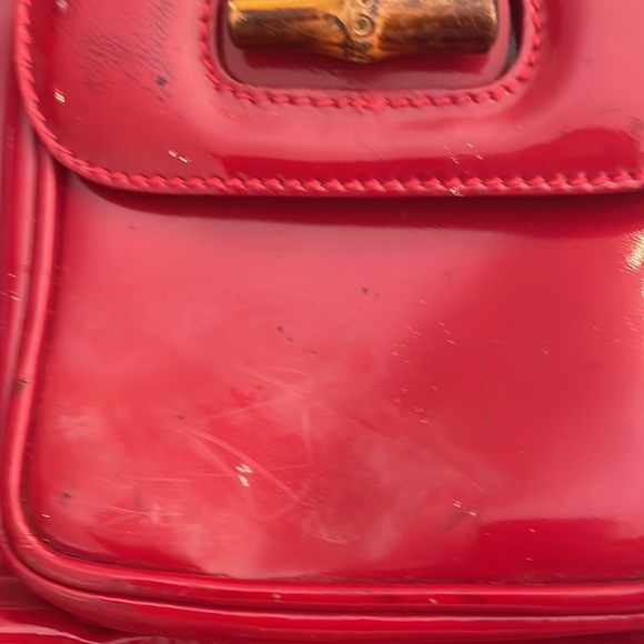 Vintage Gucci backpack with bamboo handle/embellishments *with smudges* - Picture 4 of 5